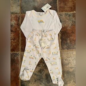 Kissy Kissy White and Yellow Animal Print Set NWT
